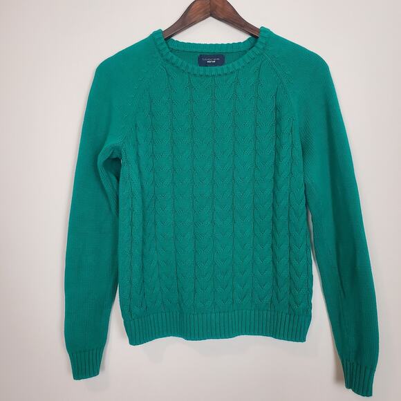 Lands End Drifter Sweater Green M/P 10-12 - Picture 4 of 7